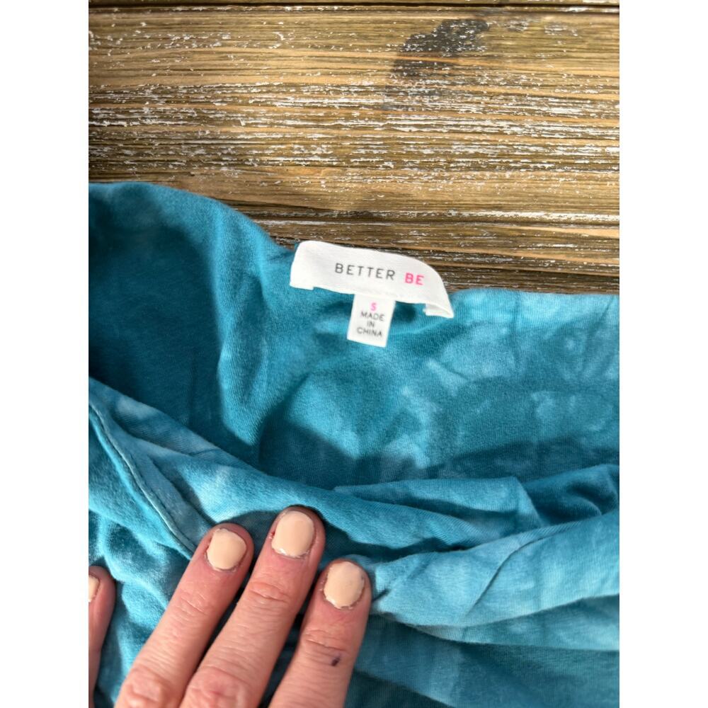 Better Be Teal Tie Dye One Shoulder Top Y2K Alt Indie Festival Grunge Small - Picture 5 of 6